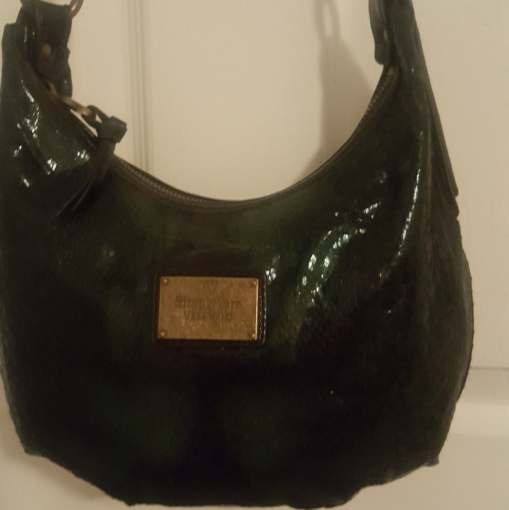 Simply Vera by Vera Wang patent snake skin purse